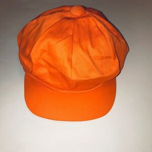 NWOT Bright Orange 100% Cotton Apple Cap Hat Newsboy Baker Boy Cabbie Flat Cap